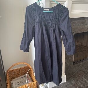 Ulla Johnson cotton mini dress navy size 4 small minor flaws